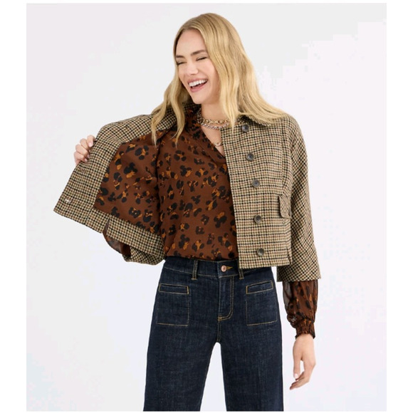 CABI Showroom Jacket Blazer Size L New Houndstooth #4678 Fall ‘24 Old Money - Picture 2 of 11